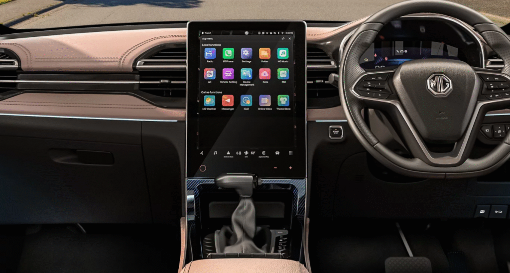 2026 MG Hector facelift interior 14-inch touchscreen